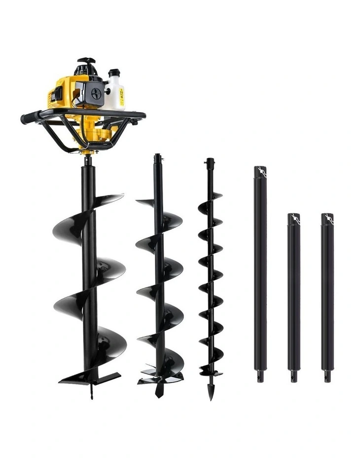 Giantz Post Hole Digger Petrol Motor Drill Extension Auger Bits Kits image 2