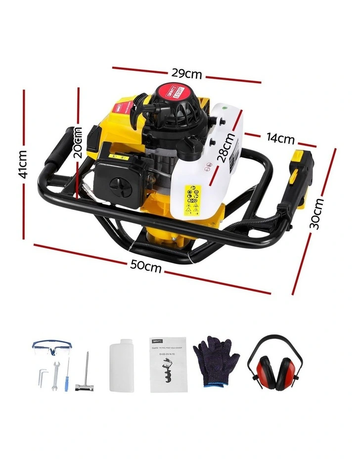 Giantz Post Hole Digger Motor Only Petrol Engine Yellow image 4