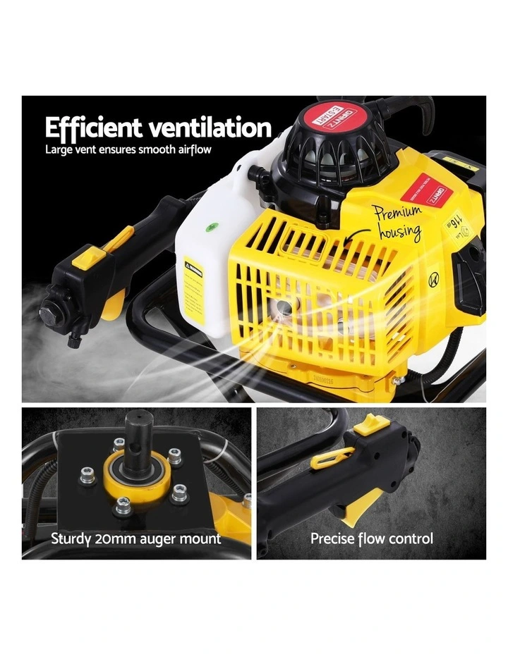 Giantz Post Hole Digger Motor Only Petrol Engine Yellow image 6