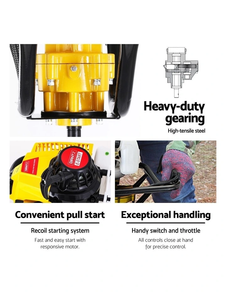 Giantz Post Hole Digger Motor Only Petrol Engine Yellow image 7
