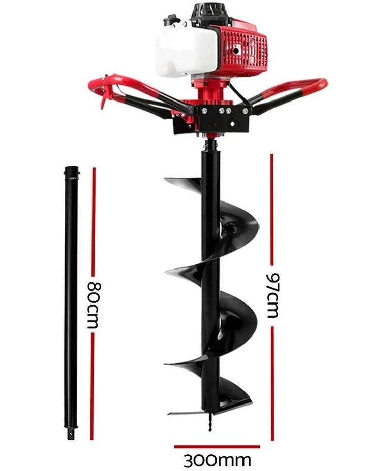 Giantz Post Hole Digger 300mm Petrol Drill Extension Auger Bits image 4