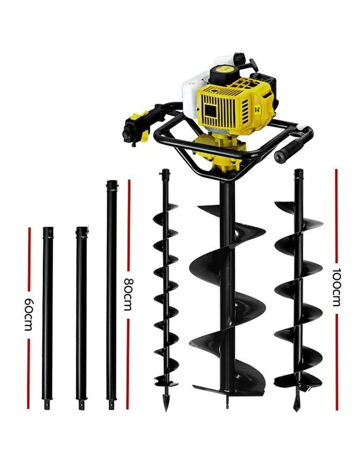 Giantz Post Hole Digger Petrol Drill Auger Extension Bits image 4