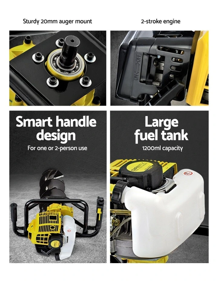 Giantz Post Hole Digger Petrol Drill Auger Extension Bits image 6