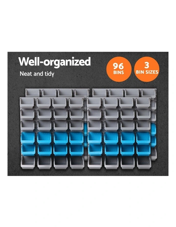 Giantz 96 Storage Bin Rack Wall Mounted image 6