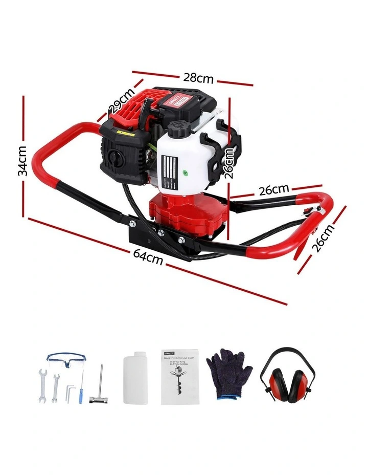 Giantz Post Hole Digger Motor Only Petrol Engine Red image 4