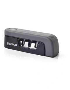 Fissman 3 Step Foldable Knife Sharpener Diamond Carbide Grey 14cm