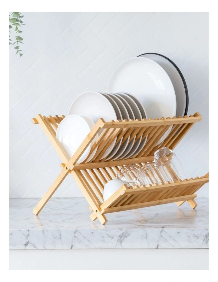 2 Tier Bamboo Dish Rack image 3