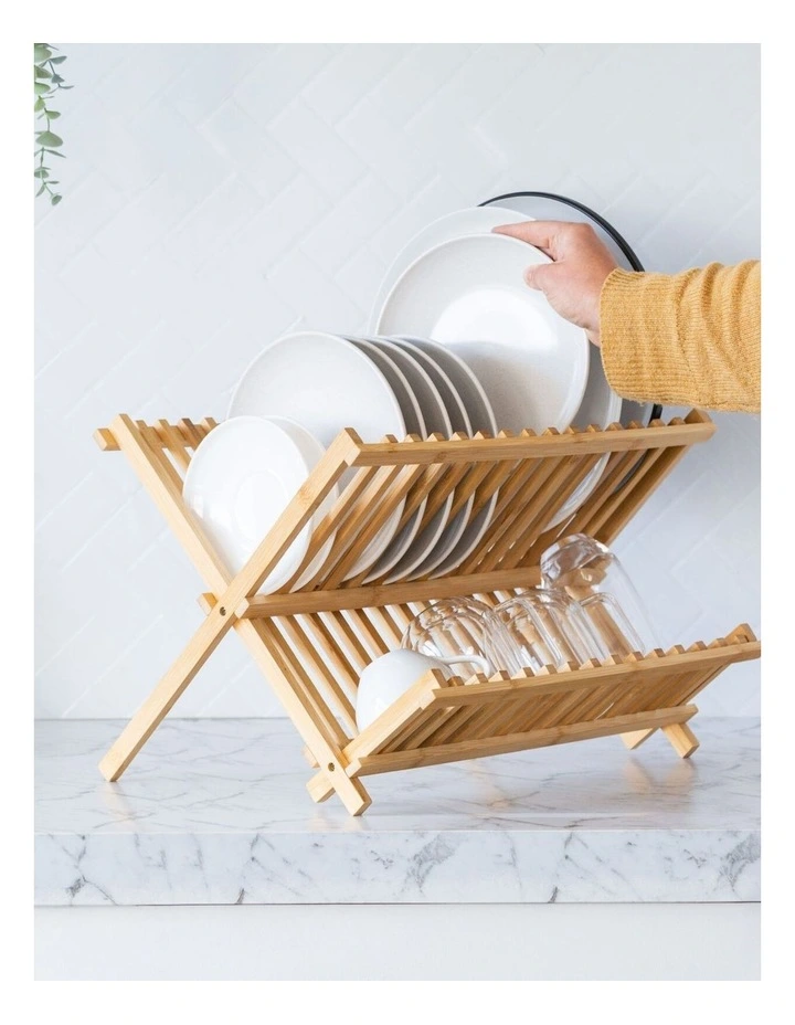 2 Tier Bamboo Dish Rack image 4