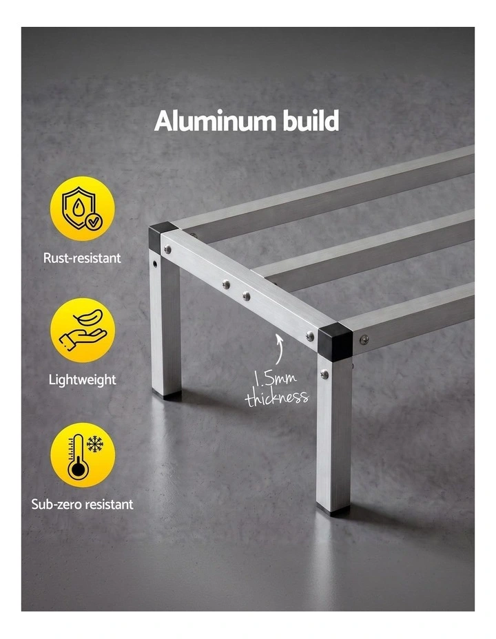 Giantz 61x36cm Aluminum Dunnage Rack Heavy Duty Kitchen Storage Platform image 4