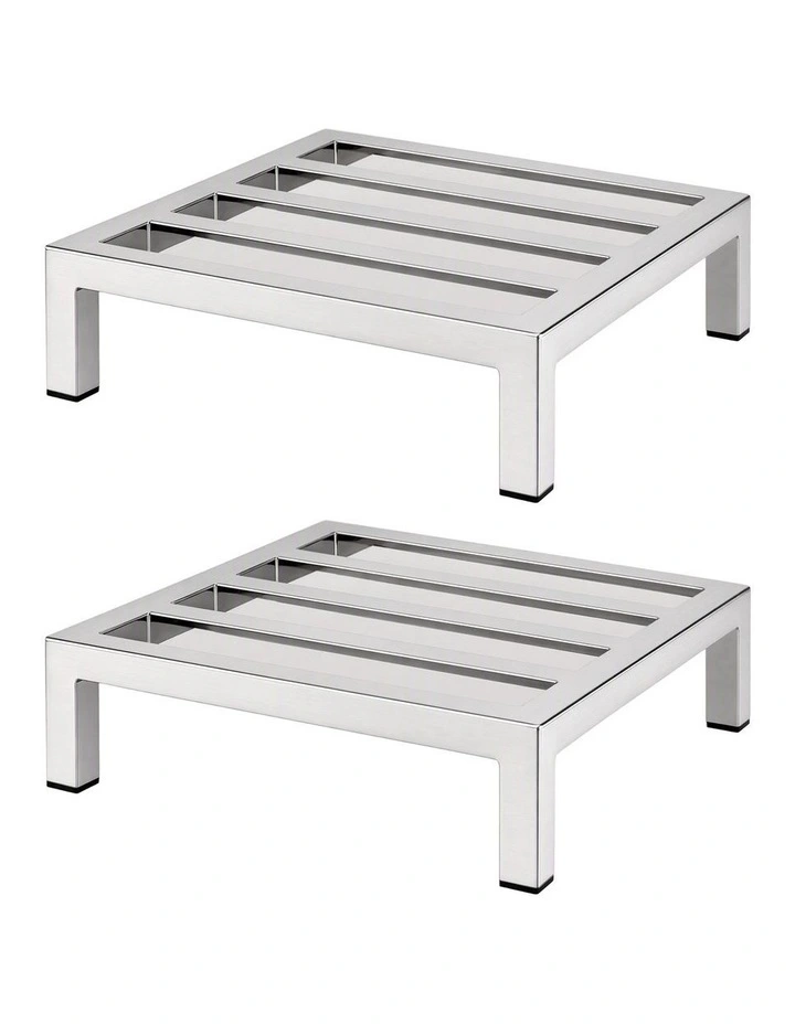 Giantz 35x35cm Dunnage Rack 2-Pack Stainless Steel Kitchen Floor Stand image 1