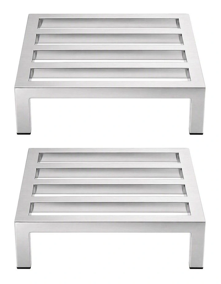 Giantz 35x35cm Dunnage Rack 2-Pack Stainless Steel Kitchen Floor Stand image 3