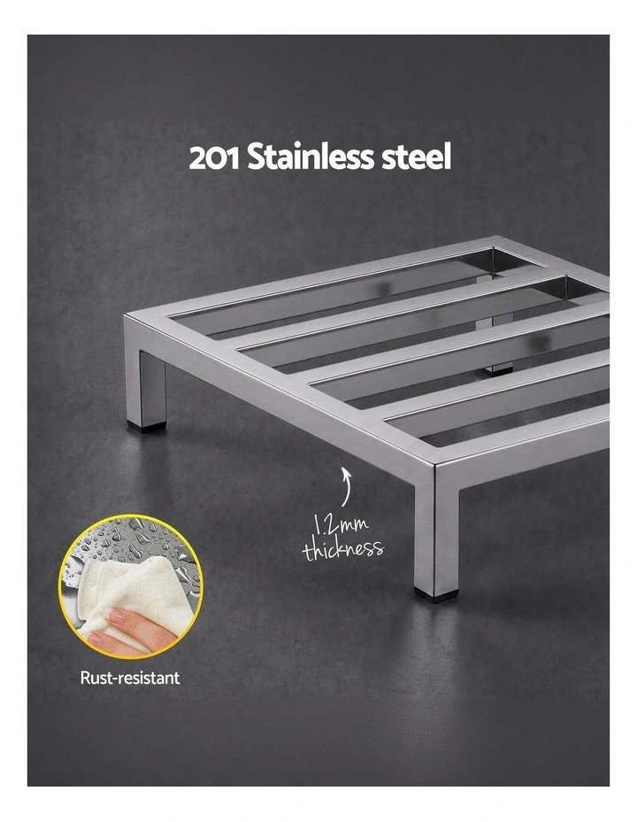 Giantz 35x35cm Dunnage Rack 2-Pack Stainless Steel Kitchen Floor Stand image 4