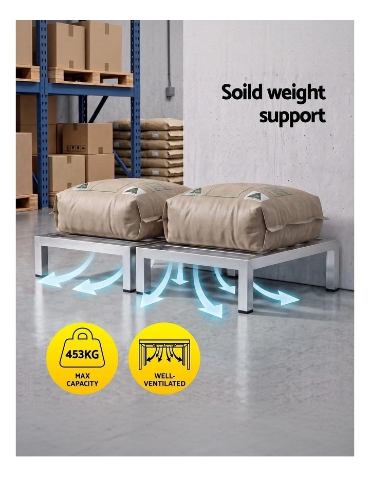 Giantz 35x35cm Dunnage Rack 2-Pack Stainless Steel Kitchen Floor Stand image 5