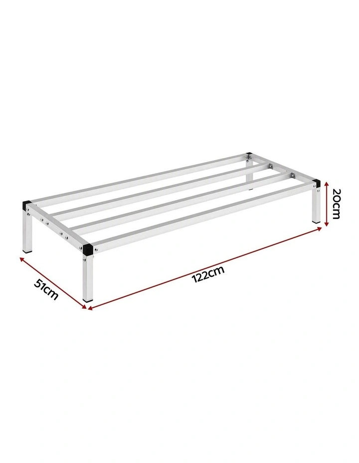 Giantz 122x51cm Aluminum Dunnage Rack Heavy Duty Kitchen Storage Platform image 2