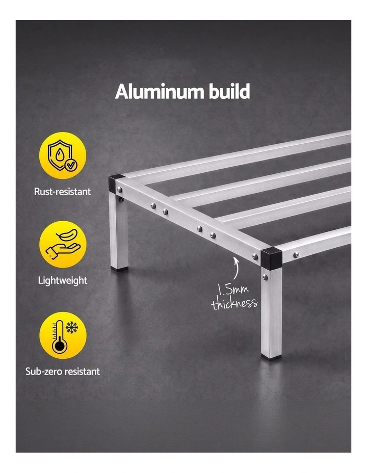 Giantz 122x51cm Aluminum Dunnage Rack Heavy Duty Kitchen Storage Platform image 4