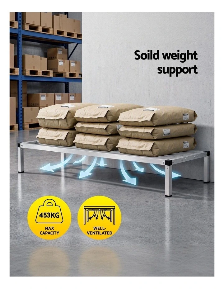 Giantz 122x51cm Aluminum Dunnage Rack Heavy Duty Kitchen Storage Platform image 5