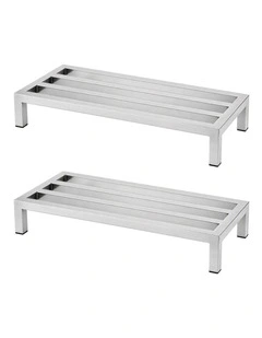 Giantz 60x25cm Dunnage Rack 2-Pack Stainless Steel Kitchen Floor Stand