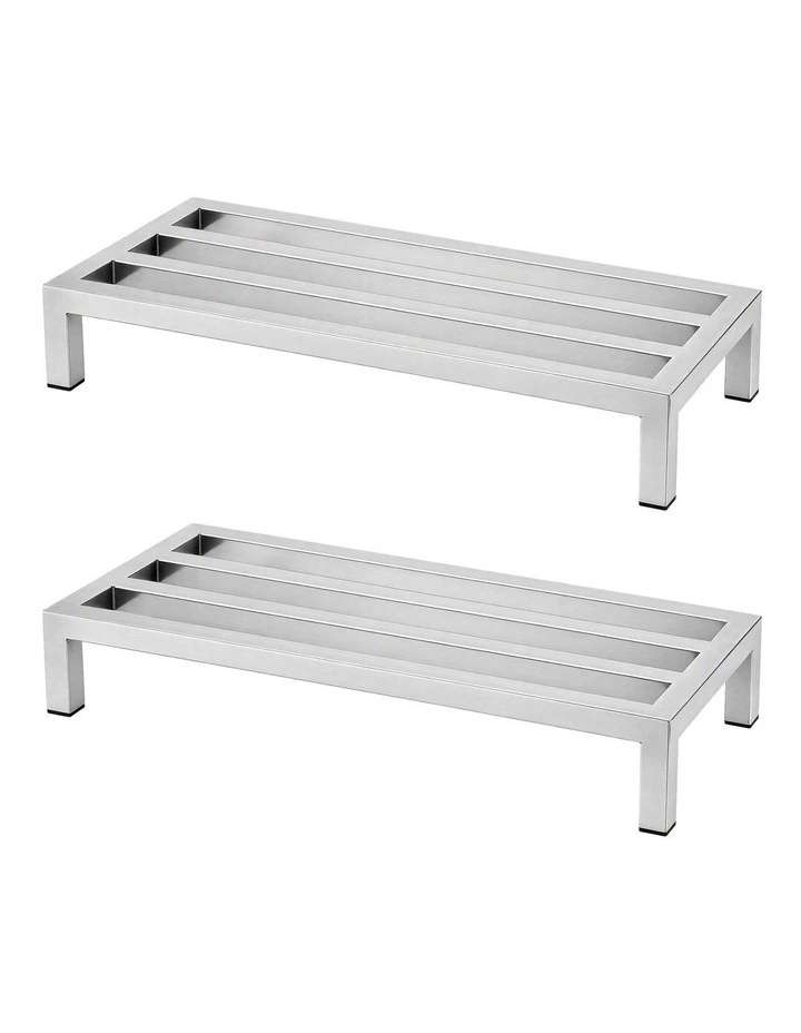 Giantz 60x25cm Dunnage Rack 2-Pack Stainless Steel Kitchen Floor Stand image 1