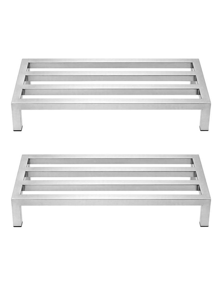 Giantz 60x25cm Dunnage Rack 2-Pack Stainless Steel Kitchen Floor Stand image 3