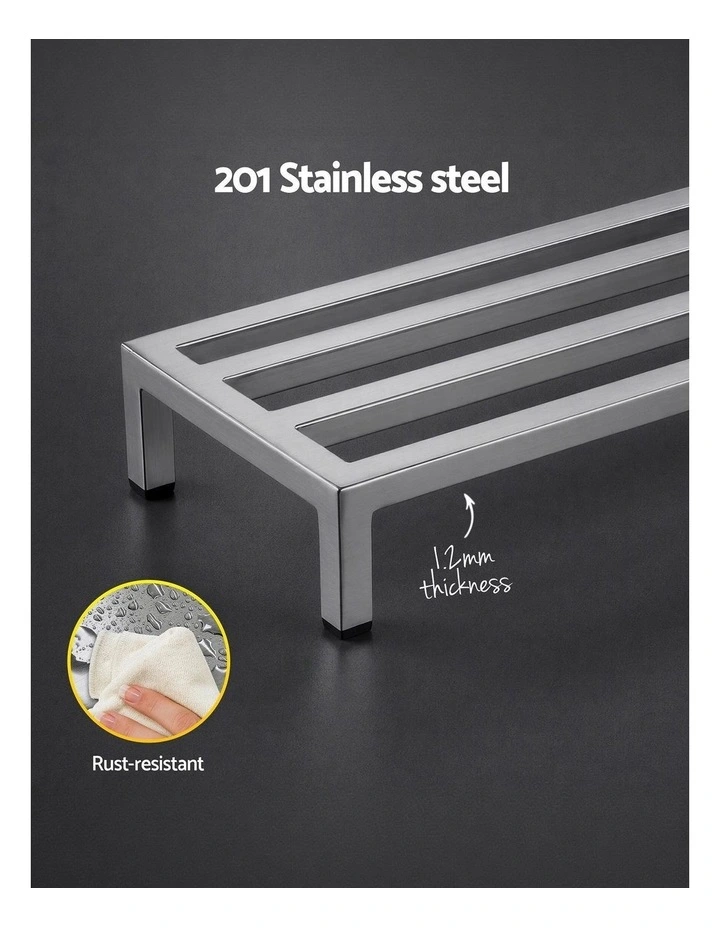 Giantz 60x25cm Dunnage Rack 2-Pack Stainless Steel Kitchen Floor Stand image 4