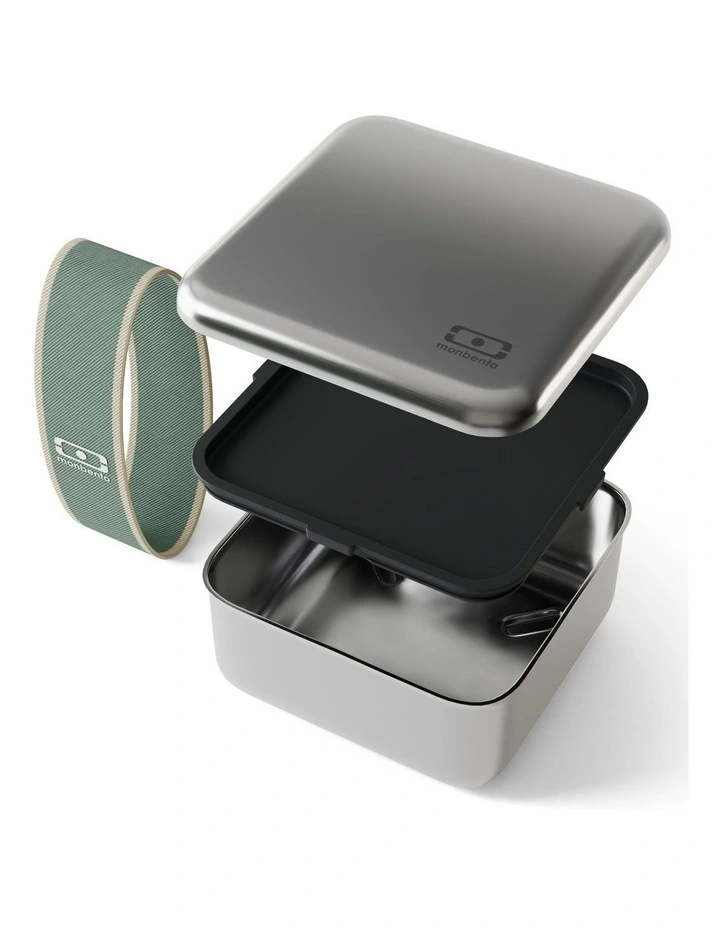 Monbento Mb Sense L The Microwave-Safe Metal Lunch Box - Natural Green image 2