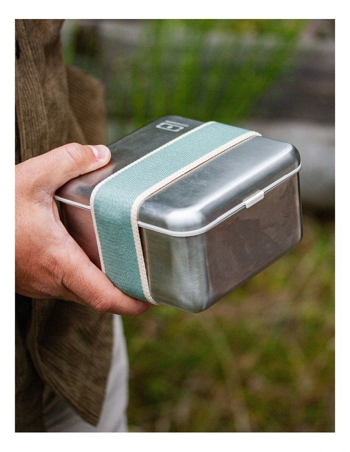 Monbento Mb Sense L The Microwave-Safe Metal Lunch Box - Natural Green image 5