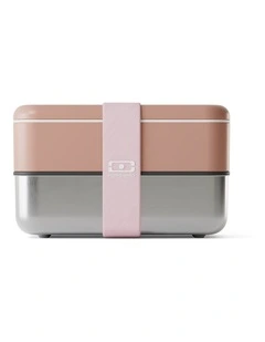 Monbento Mb Sense Original The Two-Tier Metal Food Container Sense Original - Pink Moka