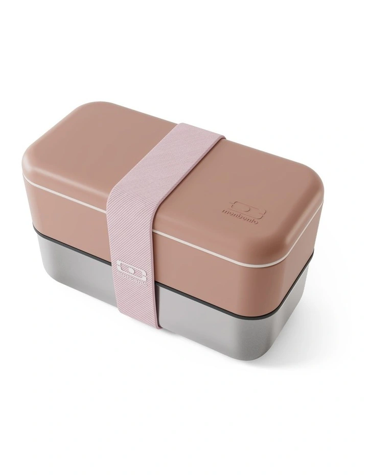 Monbento Mb Sense Original The Two-Tier Metal Food Container Sense Original - Pink Moka image 3