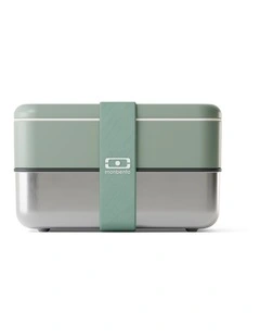 Monbento Mb Sense Original The Two-Tier Metal Food Container Sense Original - Natural Green