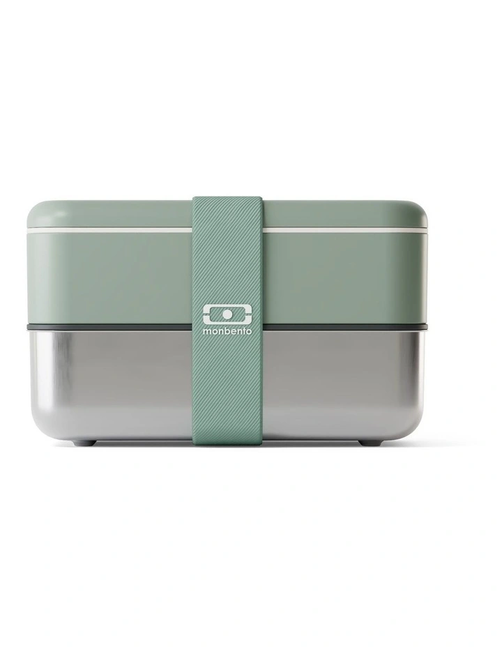 Monbento Mb Sense Original The Two-Tier Metal Food Container Sense Original - Natural Green image 1