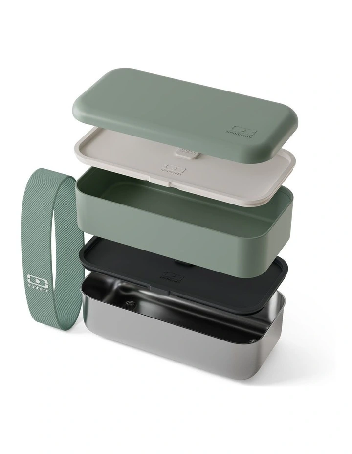 Monbento Mb Sense Original The Two-Tier Metal Food Container Sense Original - Natural Green image 2
