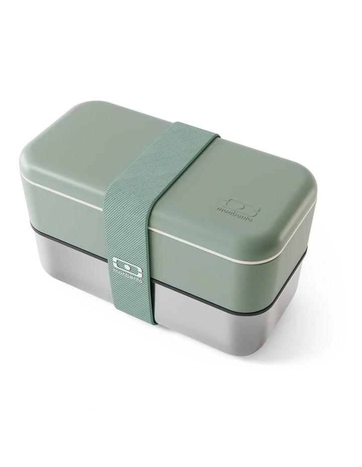Monbento Mb Sense Original The Two-Tier Metal Food Container Sense Original - Natural Green image 3