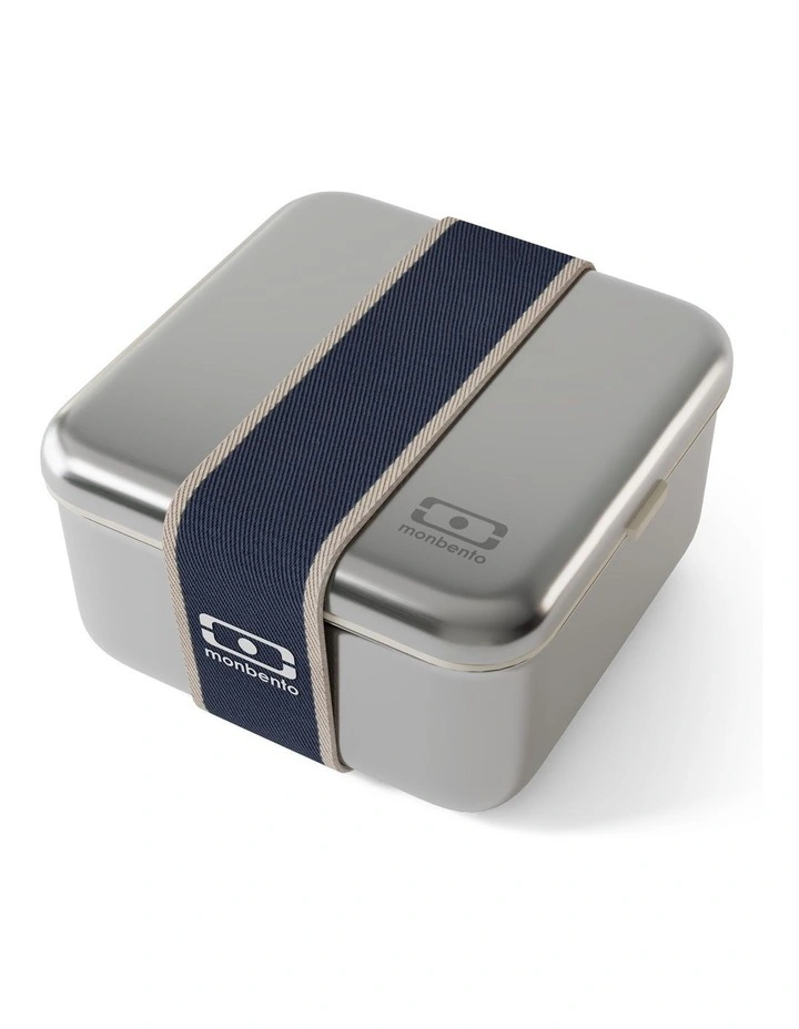 Monbento Mb Sense L The Microwave-Safe Metal Lunch Box - Natural Blue image 4