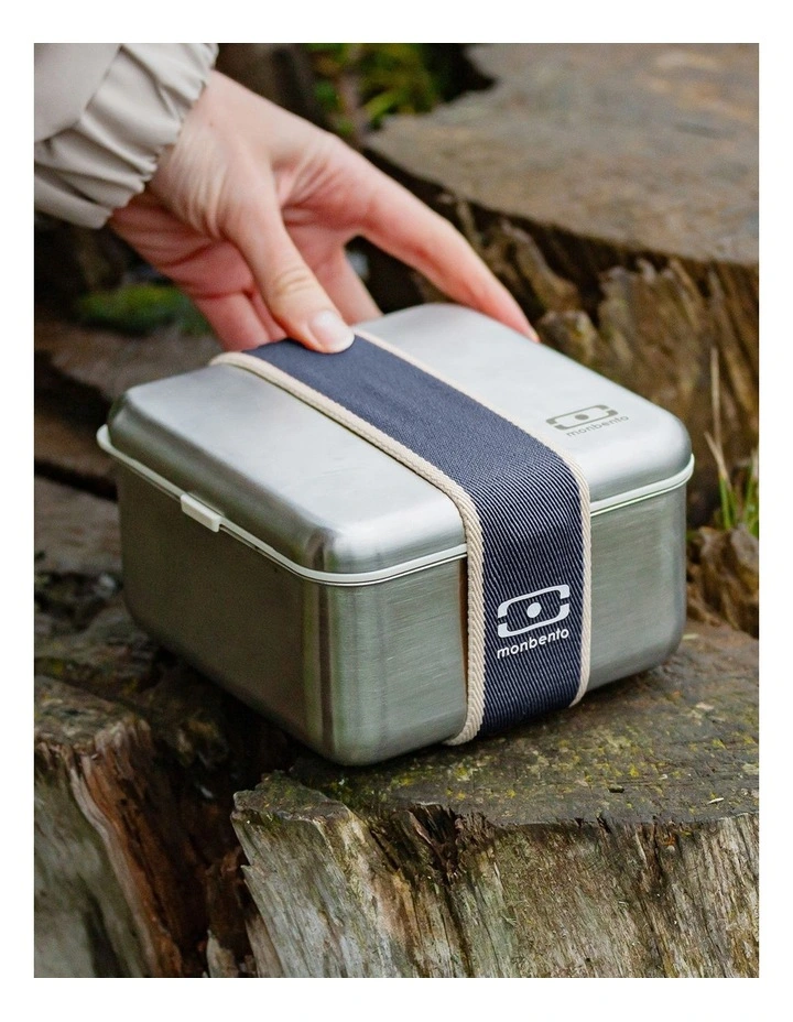 Monbento Mb Sense L The Microwave-Safe Metal Lunch Box - Natural Blue image 5
