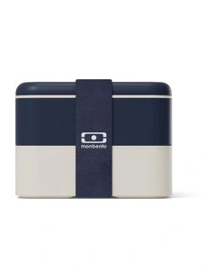 Monbento Flex - The 2 Compartment Lunch Box with Cutlery - Blue Natural