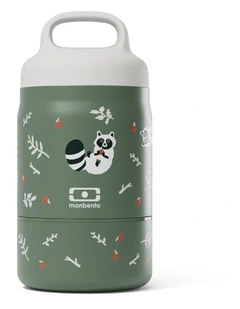 Monbento Handy Kids Insulated Lunch Box with Compartments - Raccoon