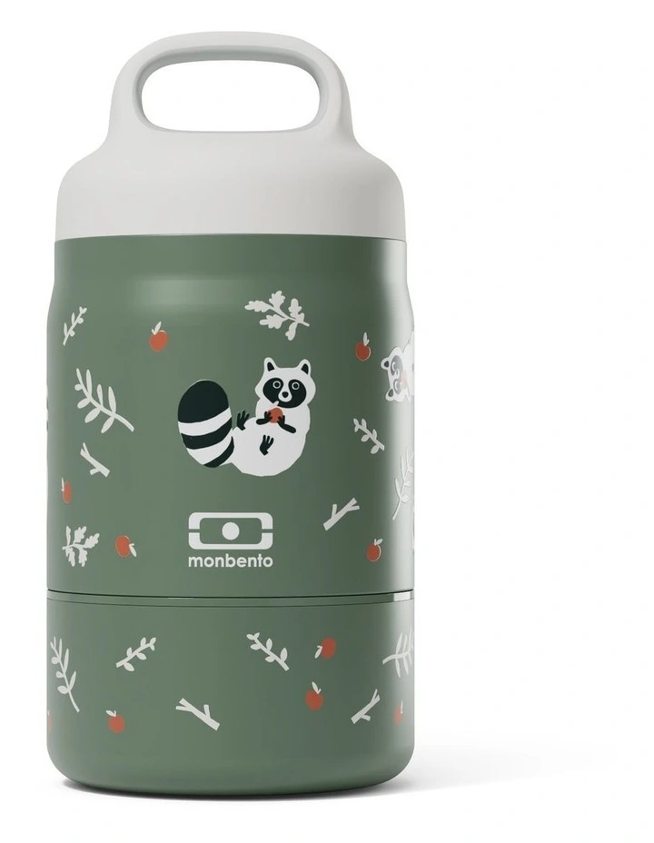 Monbento Handy Kids Insulated Lunch Box with Compartments - Raccoon image 1