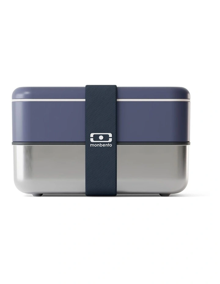 Monbento Mb Sense Original The Two-Tier Metal Food Container Sense Original - Natural Blue image 1