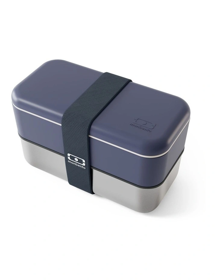 Monbento Mb Sense Original The Two-Tier Metal Food Container Sense Original - Natural Blue image 3
