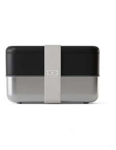 Monbento Mb Sense Original The Two-Tier Metal Food Container Sense Original - Black Oynx