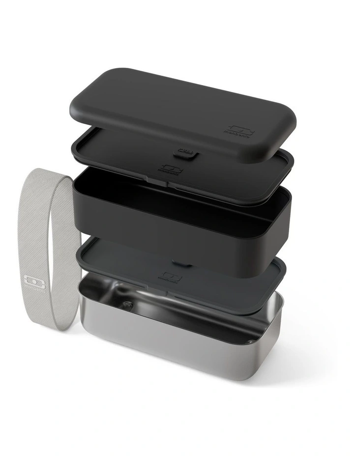 Monbento Mb Sense Original The Two-Tier Metal Food Container Sense Original - Black Oynx image 2
