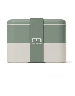 Monbento Flex - The 2 Compartment Lunch Box with Cutlery - Green Natural