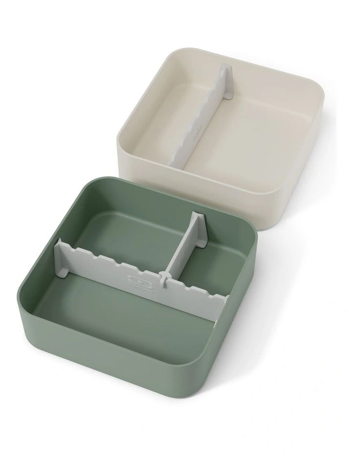 Monbento Flex - The 2 Compartment Lunch Box with Cutlery - Green Natural image 2