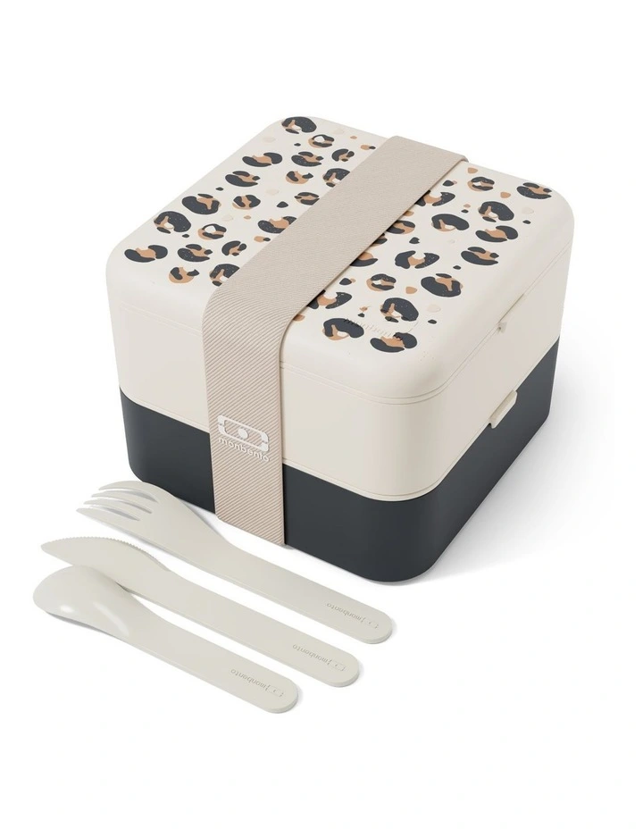Monbento Flex - The 2 Compartment Lunch Box with Cutlery - Leopard image 1