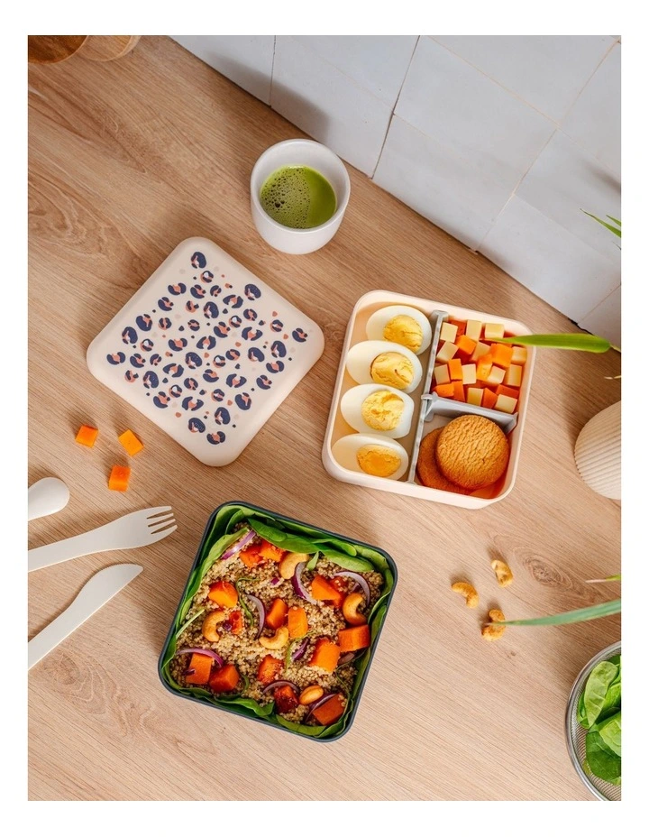 Monbento Flex - The 2 Compartment Lunch Box with Cutlery - Leopard image 5