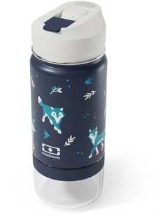 Monbento Twisty Kids Water Bottle with Snack Container-  Wolf