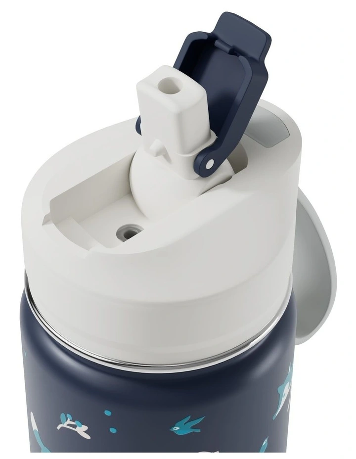 Monbento Twisty Kids Water Bottle with Snack Container- Wolf image 3