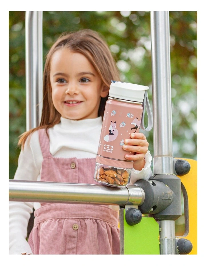 Monbento Twisty Kids Water Bottle with Snack Container- Fox image 5