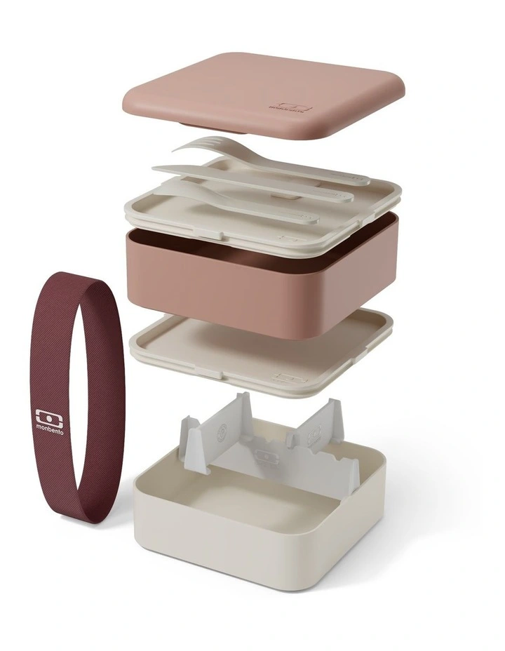 Monbento Flex - The 2 Compartment Lunch Box with Cutlery - Pink Moka image 3