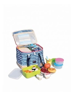 Blue Insulated Picnic Bag Thermal Cooler Portable Lunch Food Tote Carry Storage Bag